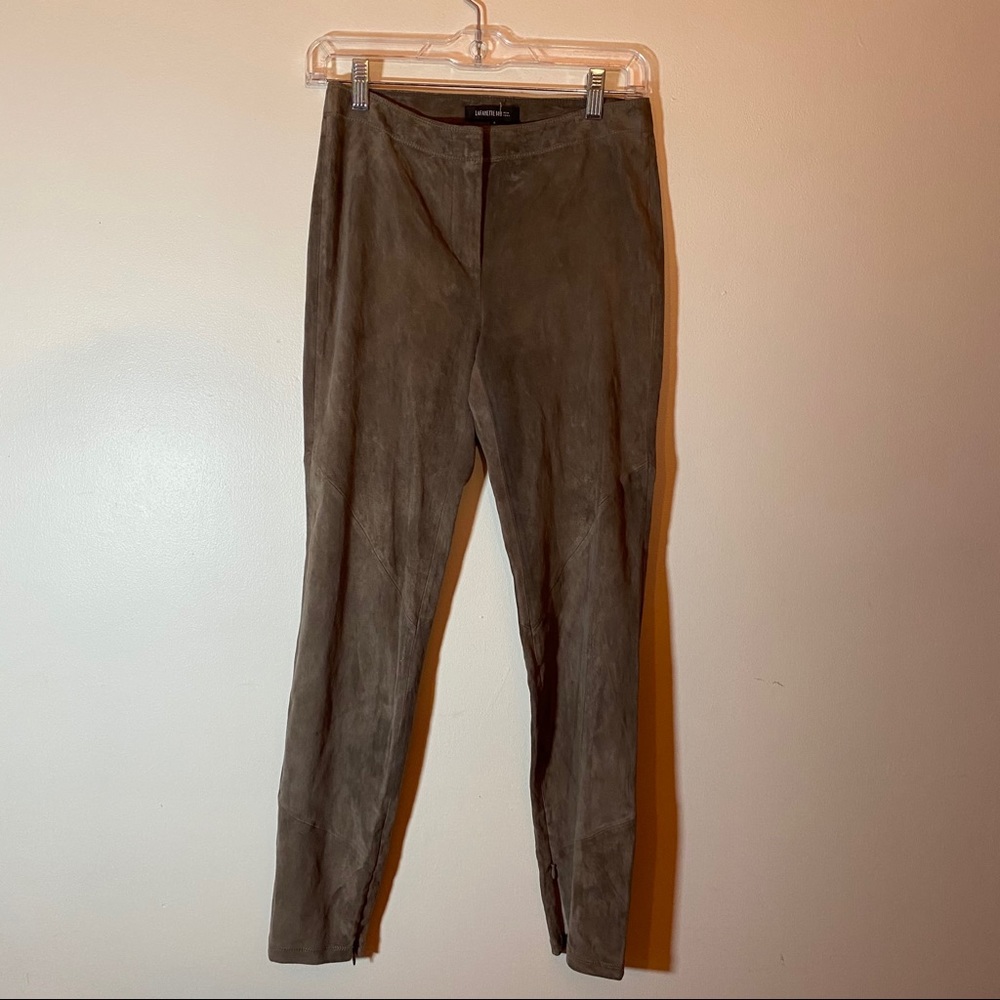 Lafayette 148 Taupe Suede Skinny Pants Leggings